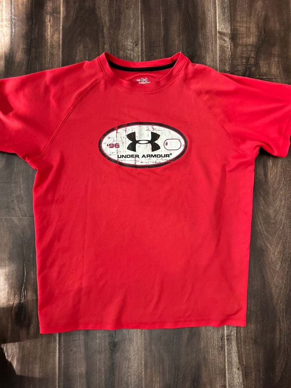 Under Armour HeatGear Youth Large YLG Red Short Sleeve T-Shirt